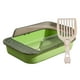 thumbnail image 3 of Caja de arena para gatos, bandeja de arena para gatitos, arenero grande semicerrado para gatos con lado alto Claro y verde, 3 of 9