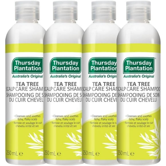 SHILIU-Tea Tree Scalp Care Shampoo - Gentle for Daily Use, Soothes Flaky, Itchy Scalp, for Soft, Manageable Hair - 4 x 250mL Pack
