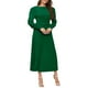 thumbnail image 5 of Vestido largo fluido para mujer ajustado elegante fruncido jersey vestido de desplazamiento diario, 5 of 9