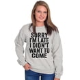 thumbnail image 4 of I Didn't Want to Come Introvert Funny Unisex Plus Fleece Graphic Sweatshirt Brisco Brands 5X, 4 of 5