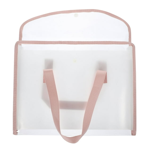 OUNONA Expanding File Folder Organizer Pink PP Multi Slots For Document Management 1Pack