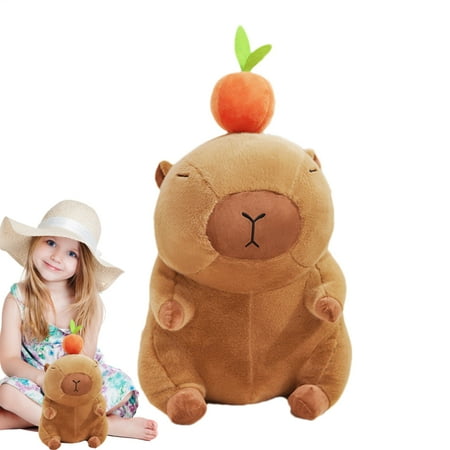 AOKAILA Capybara Plush Pillow Cute Hugging Capybara Toys 13.8 Inch Huggable Lovey Doll Figures Stuffy Pillow For Toddler Kids Baby Girls Teens Adults Birthday typical