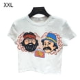 thumbnail image 1 of Camiseta de dibujos animados Mujer Casual Manga corta Cuello redondo Sexy Chaqueta, Blanco, XXL Scienceny AP001535-04B, 1 of 7
