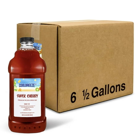 Coolbreeze Beverages Ready To Use Frozen Drink Machine Mix Premium Slush Syrup – One Case (Six 1/2 Gal Bottles) – Super Cherry Coolbreeze Beverages Ready To Use Frozen Drink Machine Mix Premium Slush Syrup – One Case (Six 1/2 Gal Bottles) – Super Cherry