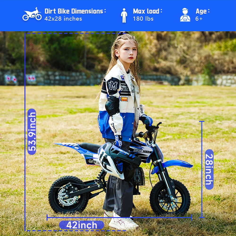 SAY YEAH 50cc dirt bike, Perfect Starter Kids Dirt Bike for adventure,Sturdy Gas Dirt Bike for Kids,Red