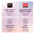 thumbnail image 2 of Lenovo - IdeaPad Slim 3 15.3" 2k Touchscreen Laptop - AMD Ryzen 7 170 2025 - 16GB Memory - 512GB SSD - Luna Grey, 2 of 7