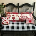 thumbnail image 6 of Valentine''s Day Pillow Covers 12x20 Inch Red Hearts Red Stripe Decor White Throw Pillow Covers Valentine''s Day Cushion Case Decoration for Sofa Couch 050B, 6 of 6