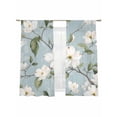 thumbnail image 6 of Elegant Floral Sheer Curtains for Living Room Bedroom Watercolor Blue Garden Floral Spring Sheer Curtains 63 Inch Long 2 Panels Set Light Filtering Curtain Window Treatments Drapes for Dining Room, 6 of 6
