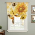 thumbnail image 2 of Sunflower Tie Up Curtains for Windows, Balloon Window Shades, Yellow Floral Elegant Pastoral Flowers Rustic Kitchen Window Treatments Roll Up Curtain for Basement/Nursery 52"x45", 2 of 8