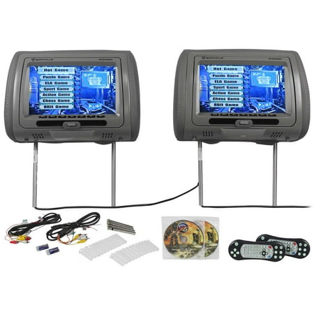 Rockville RTSVD961-GR 9” Gray Touchscreen Dual DVD/HDMI Car Headrest