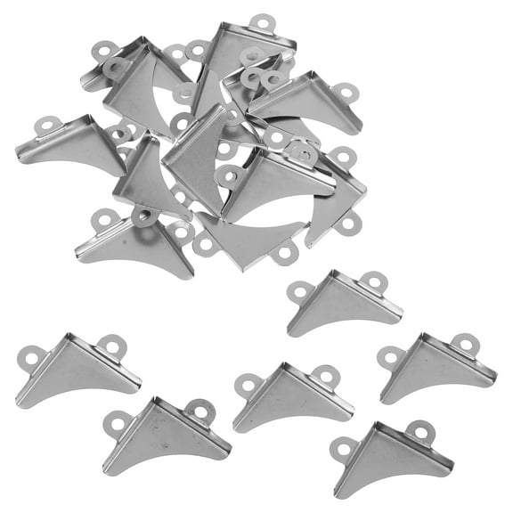 HEMOTON 1 Set Iron Triangle Corner Protectors Decorative Edge Covers for Picture Frames with Screws for Wooden Box and Luggage Corners