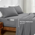 thumbnail image 6 of Bare Home Luxury 1800 Collection Fitted Sheet, Dual Side Pockets, Deep Pocket, Twin-XL, Gray, 6 of 8