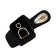 thumbnail image 2 of uublik Womens Bedroom Fuzzy Slippers Open Toe Memory Foam House Shoes Indoor Outdoor Non Slip House Slides, Black, 2 of 7