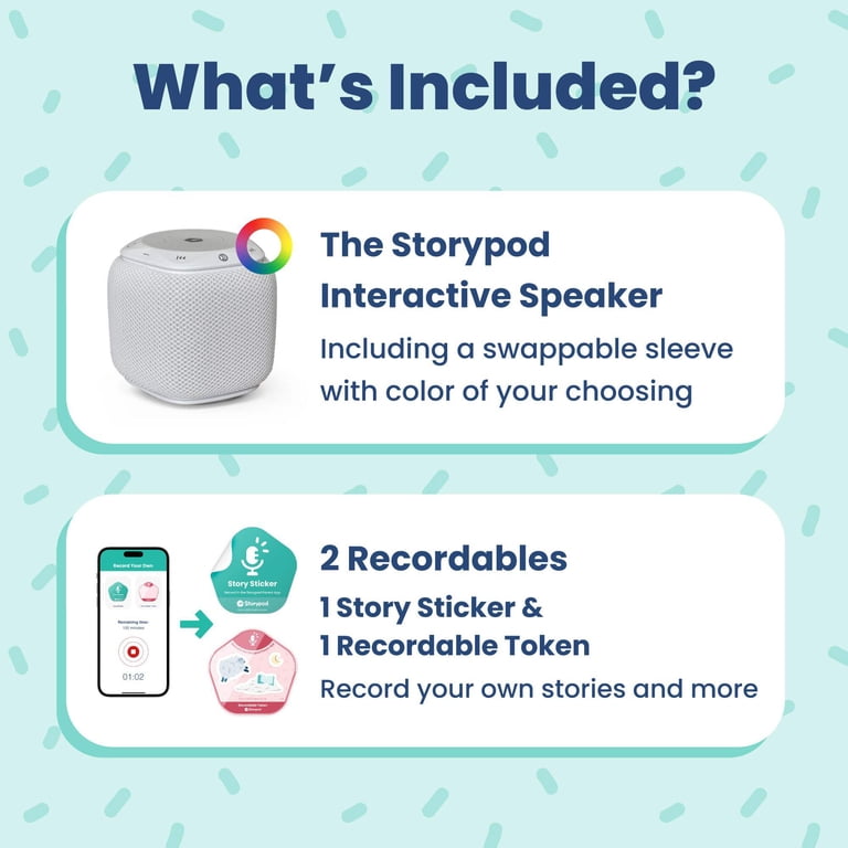 Storypod Starter Set: Screen-Free Audio Play System For Kids - Interactive Learning Toy With Yellow Sleeve