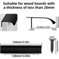 thumbnail image 2 of 5pcs Black Kitchen Cabinet Handles Aluminum Alloy Invisible Cupboard Handles Modern Kitchen Drawer Integrated Handles with Screws - 128mm Center Dista, 2 of 5