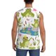 thumbnail image 4 of Fotbe Cartoon Frogs Men's Camiseta sin Mangas Estampada para Hombres, Playera Casual para Gimnasio, Entrenamiento, Playa-Small, 4 of 7