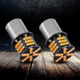 thumbnail image 2 of Hlyjoon 2Pcs Bombillas LED para automóviles S25 1156 BA15S 7014 21SMD LED 12V 26W ámbar Luces de se?alización automática Bombilla para freno Lámpara de se?alización direccional Estacionamiento Funcion Khall QC00667, 2 of 6