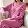 thumbnail image 4 of yillto Sets for Women's Ribbed Long Sleeve Tops and Pajamas Pjs Pants Soft Comfy Matching Fall 2 Piece Outfits, 4 of 4