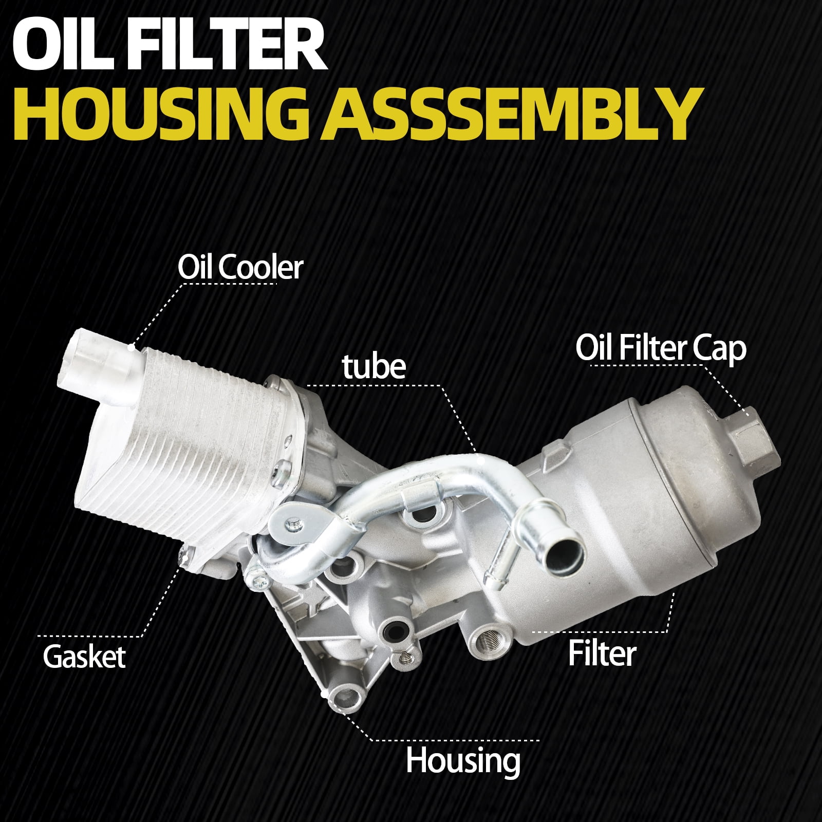 MITZONE Upgrade Aluminium Oil Cooler Filter Housing Assembly Compatible with 2016-2021 BMW 340i 340i GT xDrive X3 X4 440i 440i xDrive 540i 540i xDrive 640i 740i 740i xDrive 3.0L Replace 11428583895