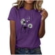 thumbnail image 1 of Blusas de Manga Corta para las Mujeres Divertida Impresión Cuello Redondo Camiseta Vintage, Blusas de Primavera para las Mujeres, 1 of 5