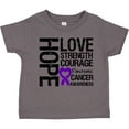 thumbnail image 3 of Inktastic Pancreatic Cancer Hope Love Strength Boys or Girls Toddler T-Shirt, 3 of 5