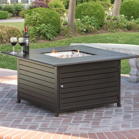 Best Choice Products 45x45in Extruded Aluminum Square Gas Fire Pit Table for Outdoor Patio w/ Weather Cover, Lid, Propane Tank Storage, Glass (Best Gas In Usa)