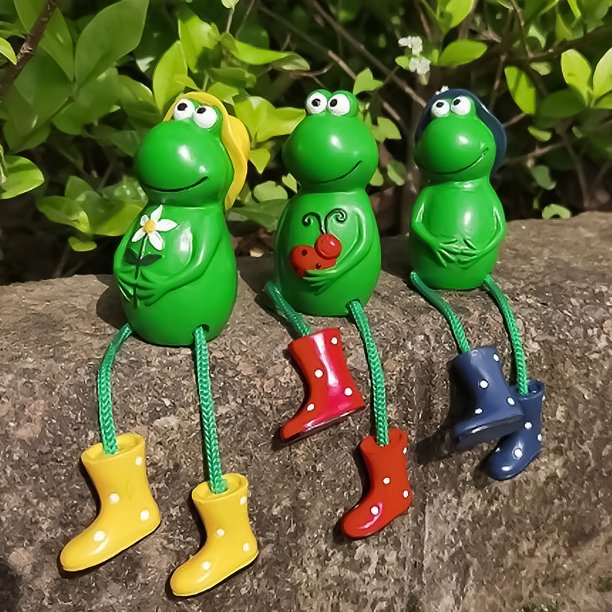 De ranas decorativas para jardín, regalo de vacaciones, estatua de rana de jardín de resina para césped