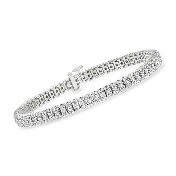 Ross-Simons 3.50 ct. t.w. Diamond Tennis Bracelet in Sterling Silver, Women's, Adult
