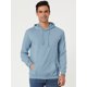 thumbnail image 3 of Sudadera con capucha para hombre, manga larga, con cordón sólido y bolsillo Azul polvoriento XL, 3 of 6
