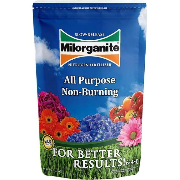 Milorganite Natural Fertilizer with Salt-free and eco-friendly, 5 lbs
