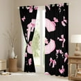 thumbnail image 4 of Feelyou Kawaii Monogrammed C Black Out Curtains for Teen, Black Pink Bow-tie Curtains Pack of 2 (42x63 Each), Cartoon Princess Bow Bedroom Curtains, Curtains and Drapes Room Decor, 4 of 7