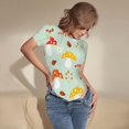 thumbnail image 3 of Saiise Motif Champignon Abeille Combinaison à Manches Courtes pour Femmes Col Rond Pyjama Justaucorps Extensible avec Fermeture à Pression-TG, 3 of 7