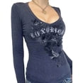 thumbnail image 2 of Women Vintage Y2K Long Sleeve T-shirt Heart Wing Rose Graphic Printed Tops Retro Grunge Gothic Tee, 2 of 6