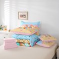 thumbnail image 6 of Manfei Cartoon Pattern 7-Piece Twin Bedding,Cute Ice Cream Bedding Comforter Set,Yellow,Pink Reversible, 6 of 7