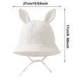 thumbnail image 3 of Kids Bucket Hat Kids Girls White Cotton Sun Hat Lightweight Breathable Outdoor with Adjustable Chin Strap,Size Free Size, 3 of 6
