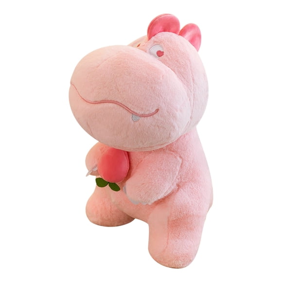 Pink Pink Eating Watermelon Dinosaur Plush Toy 11.8Inch Cute Stuffed Animal For Kids Bedroom Decor Gift For Children