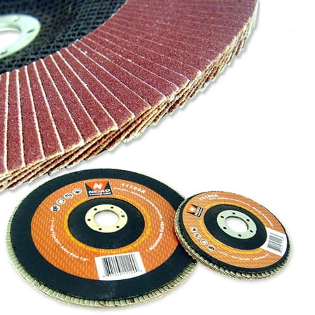 Neiko Tools 4-1/2" 80 Grit Flat Flap Disc Grinding Sanding Wheels 7/8" Arbor