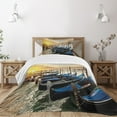 thumbnail image 3 of Ambesonne Venice Quilted Bedspread Set 2 Pcs, Gondolas Line on Water, Twin Size, Blue Yellow, 3 of 6