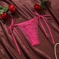 thumbnail image 2 of Xijirk Panties for Women,Lace Thong Panties Low Rise T Back G String Tie Side Straps Hollow Out Design Comfortable Breathable Soft Underwear,Womens Underwear,Hot Pink,M, 2 of 4