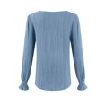 thumbnail image 4 of Tshirts Shirts for Women Women's V-neck Long-sleeved Solid Color Shirt Blouse Autumn Tops, 4 of 4
