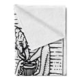 thumbnail image 2 of Black and White Soft Flannel Fleece Blanket, Hand Drawn Greek Scene with Giant Eagle Woodcut Monochromatic Sketch, Cozy Plush for Indoor and Outdoor Use, 50" x 60", White and Black, by Ambesonne, 2 of 5