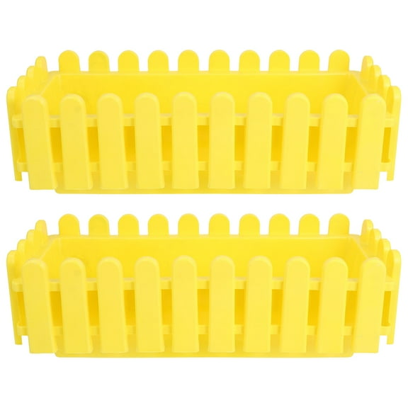 Ferencaa 2Pcs Flower Window Box Fence Planter Box Decorative Planting Pot Rectangular Flower Container