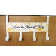 thumbnail image 6 of Dependable Industries Inc. Essentials Metal Over Door Hanger Hook, White and Yellow, 4 Hooks for Clothes, Bags, Towels, 6 of 8