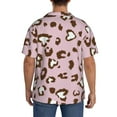 thumbnail image 7 of PAYOHTO Leopard Pink Mens Hawaiian Casual Short-sleeved Shirt Tropical Summer Beach Button Down Shirts, 7 of 7