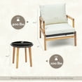 thumbnail image 3 of Costway 3 PCS Outdoor Furniture Set with Cushioned Chairs and Tempered Glass Side Table, 3 of 9