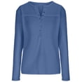 thumbnail image 5 of Tops Blouses Cap Sleeve Sweatshirt for Women Solid Color Bubble Fall Loose Button Long Sleeve Sweatshirt, 5 of 5