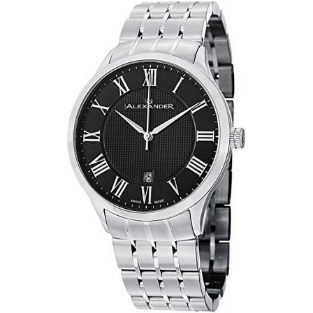 Alexander A103B-02 Statesman Triumph Mens Black Dial Stainless Steel Swiss Watch