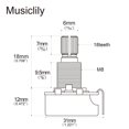 thumbnail image 2 of Musiclily Basic B500K Metric Coarse 18-Spline Split Shaft Pots Linear Taper Potentiometers for Electric Guitar Bass (Set of 2), 2 of 5