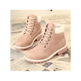 thumbnail image 3 of Daeful Ladies Winter Boots Casual Ankle Booties Plush Lined Combat Boot Slip Resistant Lug Sole Short Bootie Women Comfortable Shoes Pink With Lined 7.5, 3 of 9