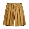 thumbnail image 2 of Wide Leg Pants Men's Plus Size Cargo Shorts Multi-Pockets Relaxed Summer Beach Shorts Pants Yellow Xxxl, 2 of 9